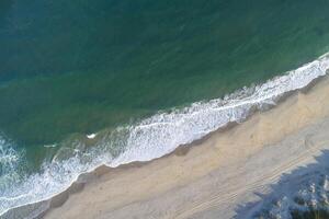 zenithal aerial view of a beach shore photo
