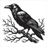 Crow, Minimalist and Simple Silhouette vector