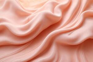 Peach Silk Fabric Texture Draped Smooth Elegant Soft Background Design Abstract photo