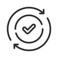 Rotating circle check mark icon. Thin line check mark icon illustration. vector