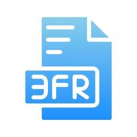 3fr Document format icon with modern gradient effect vector