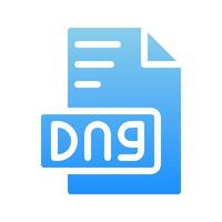 Dng document file icons with stylish color gradations. vector