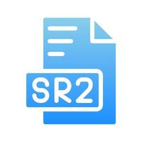 Sr2 file extension document icons. file format symbols with gradient colors. vector