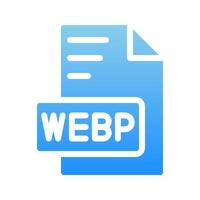 Webp files document type icons. with gradient fill style. vector