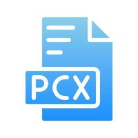 Pcx document files icon. symbol format, extension with smooth and minimalist gradient fill. vector