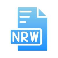 Nrw file extension icons. document format symbols with gradient colors. vector