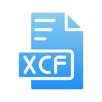 Xcf document file icons, symbol files type, format. with gradient fill style. vector