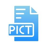 Pict file type icons. Document symbols with gradient fill style for a responsive interface. vector