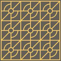 Geometric golden ornament grid on gray background vector