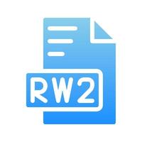 Rw2 document file type, with gradient fill style, suitable for websites, UI and mobile apps. vector
