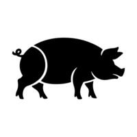 Simple Pig Shape Silhouette Design vector