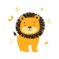 Adorable Lion Leo Animal Cartoon Character the King of Jungle with Happy Expression vector
