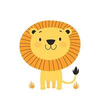 Funny Lion Leo Animal Cartoon Character the King of Jungle with Happy Expression vector