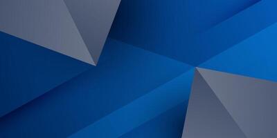 Modern geometric abstract 3D background with dark blue background design. Gray triangle shapes pattern. vector