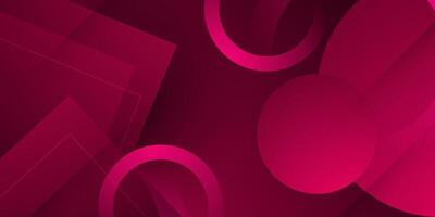 Abstract dark red geometric circle and square overlap pattern gradient illustration background. 3d look and simple pattern. Cool design and luxury. vector