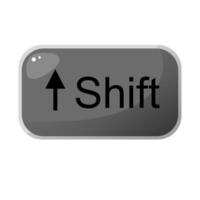 Shift laptop or coputer key button on white background. Symbol theme vector