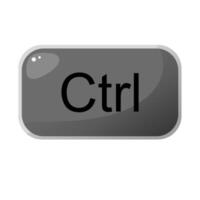 Control ctrl computer key button on white background. Symbol theme vector