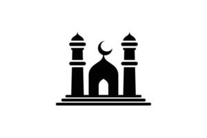 Mosque icon logo silhouette template isolated illustration vector