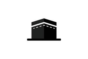 Kaaba black icon on white background vector