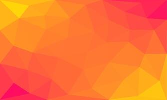 Flat polygonal gradient background. Modern geometric triangle pattern design elements in pink and yellow color vector