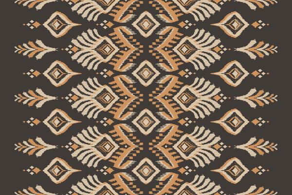 Ethnic Ikat oriental seamless pattern. Hand drawn tribal style beautiful carpet pattern. for fabric, textile, rug, clothing, batik, motif.