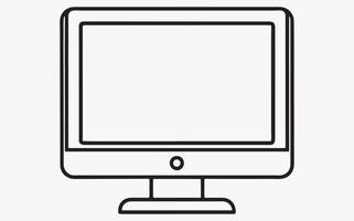Monitor line art image clipart vector