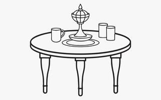 Modern Dining Table Outline Design icon vector