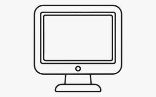 Desktop monitor outline image vector