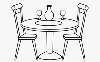 Modern Dining Table Outline Design image vector