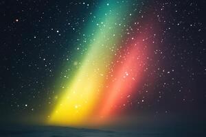 A breathtaking display of the aurora borealis with vibrant colors and shimmering stars. photo