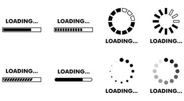 Icon Loading Bar Progress Waiting Symbols vector