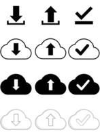 Icon Download Upload Cloud Storage Symbols vector