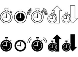 Icon Stopwatch Alarm Timer Solid Outline vector