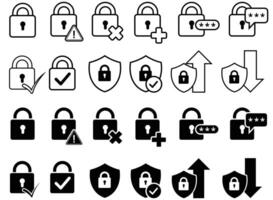 Icon Lock Padlock Secure Encryption Protection vector
