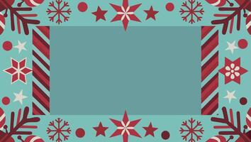 A square frame with snowflakes and stars on it vector