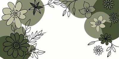 A green and black floral design on a white background vector