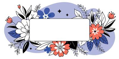 Floral frame with blank space for text vector
