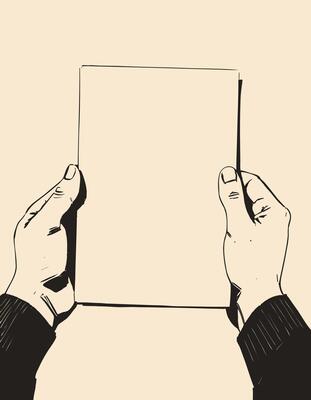Business Hands Presenting Blank Paper for Advertisement
