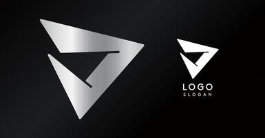 Geometric triangular D letter, abstract dynamic logo, modern holographic gradient monogram for gaming, technology, urban art, innovation, streetwear brand, sci-fi cybersport. illustration vector