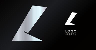 Geometric triangular L letter, abstract dynamic logo, modern holographic gradient monogram for gaming, technology, urban art, innovation, streetwear brand, sci-fi cybersport. illustration vector