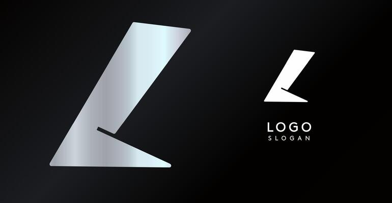 Geometric triangular L letter, abstract dynamic logo, modern holographic gradient monogram for gaming, technology, urban art, innovation, streetwear brand, sci-fi cybersport. illustration