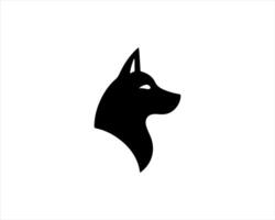 A black dog head on a white background vector
