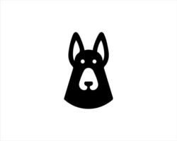 A black dog head icon on a white background vector