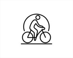 A man riding a bicycle icon vector