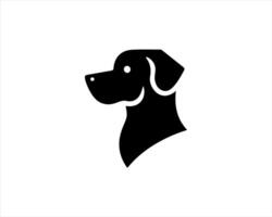 A black dog head icon on a white background vector