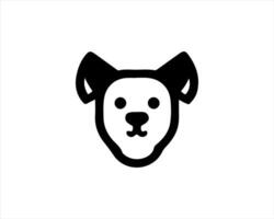 A black and white dog head icon on a white background vector