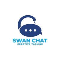 Combination of goose and chat icons in minimalist flat style on white background. This illustration is perfect for your creative design. vector