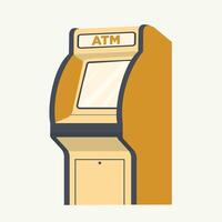 ATM icon. Flat illustration of ATM machine icon for web design vector