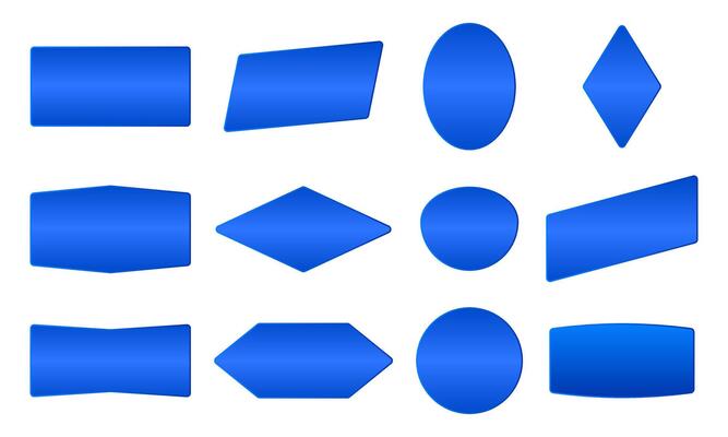 basic blue label shape collection