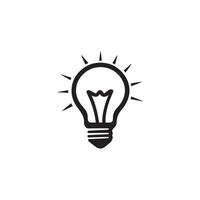 Bulb icon . Black Bulb icon on white background. illustration vector